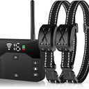 Wireless Dog Fence, 2-in-1 Electric Pet Containment System & Remote Training Collar, Rechargeable & Waterproof Shock Collar for Small Medium Large Dogs, Adjustable Range Up to 800ft (Black)