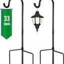 GOFORWILD Shepherd Hook 2 Pack Black, 33 inches Tall, Made of Premium Metal for Garden Decor, Plant Hanger, Lantern Hook, Solar Light Hanging, 7011