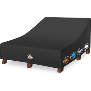 Zettum Double Chaise Lounge Cover - Outdoor Lounge Chair Cover Waterproof, 600D Heavy Duty Fade-Resistant Patio Seating Covers for Pool Lounge Chair, Lawn Bench Furniture 84 x 55 x 32 Inch