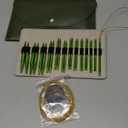 40pcs Interchangeable Circular Knitting Needles Set with 13 Pairs Aluminum Circular Knitting Needle Set 3 mm to 10 mm,Lightweight and Durable for Handmade DIY Knitting with Knitting Accessories (Green)