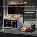 Mecity 4 Slice Toaster Wide Slot, Auto Lift Keep Warm Smart Toaster with Touch Screen, Dual Control Panel, Defrost, Auto Shut Off Digital Toasters for Bagel Muffin Waffle Gluten Free Breads1700W 120V
