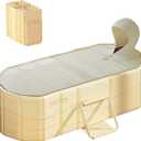 Portable Bahtub, 58" Ice Bath Tub for Adults, Non-Inflatable Foldable Bathtub for Shower, Collapsible Insulated Ice Hot Bath Tubs with Lid at Home & Outdoor