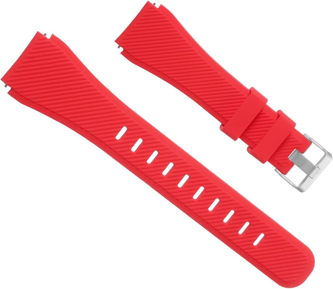 Uxcell Rubber Watch Band, Unique Design Replacement Silicone Watch Strap (20mm, Red)