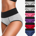 Eiggam Underwear for Women Cotton High Waist Panties Full Coverage Briefs Soft Strech Ladies Breathable Panties-Multi Pack Medium, Multicolor 