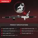 PHOBOOS Hydraulic Power Steering Rack and Pinion Assembly Compatible with Dodge Durango 2011-2015 3.6L 5.7L & Jeep Grand Cherokee 2011-2015 3.0L 3.6L 5.7L, New Unit, Direct Fit, Ref.22-3075