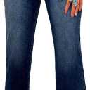 SHEWIN Women Wide Leg Jeans High Waisted Stretch Denim Pants Inseam 25-26 inch, Size: 10