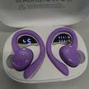Hupoaf Wireless Earbuds Sport, 2025 Bluetooth 5.4 Headphones with Earhooks, 50H Stereo Deep Bass Over Ear Buds with 4 ENC Noise Canceling Mics, IP7 Waterproof Earphones for Running Workout Gym -Purple