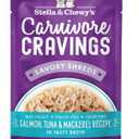 Stella & Chewy's Carnivore Cravings Wet Cat Food - Premium Pouches - Grain Free, High Protein Salmon, Tuna & Mackerel - Perfect For Picky Eaters - Complete Meal or Topper (2.8 oz, 24 Pack), BB Date 12/20/2025