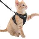 rabbitgoo Cat Harness and Leash for Walking, Escape Proof Soft Adjustable Vest Harnesses for Cats, Easy Control Breathable Reflective Strips Jacket, Black, XXS