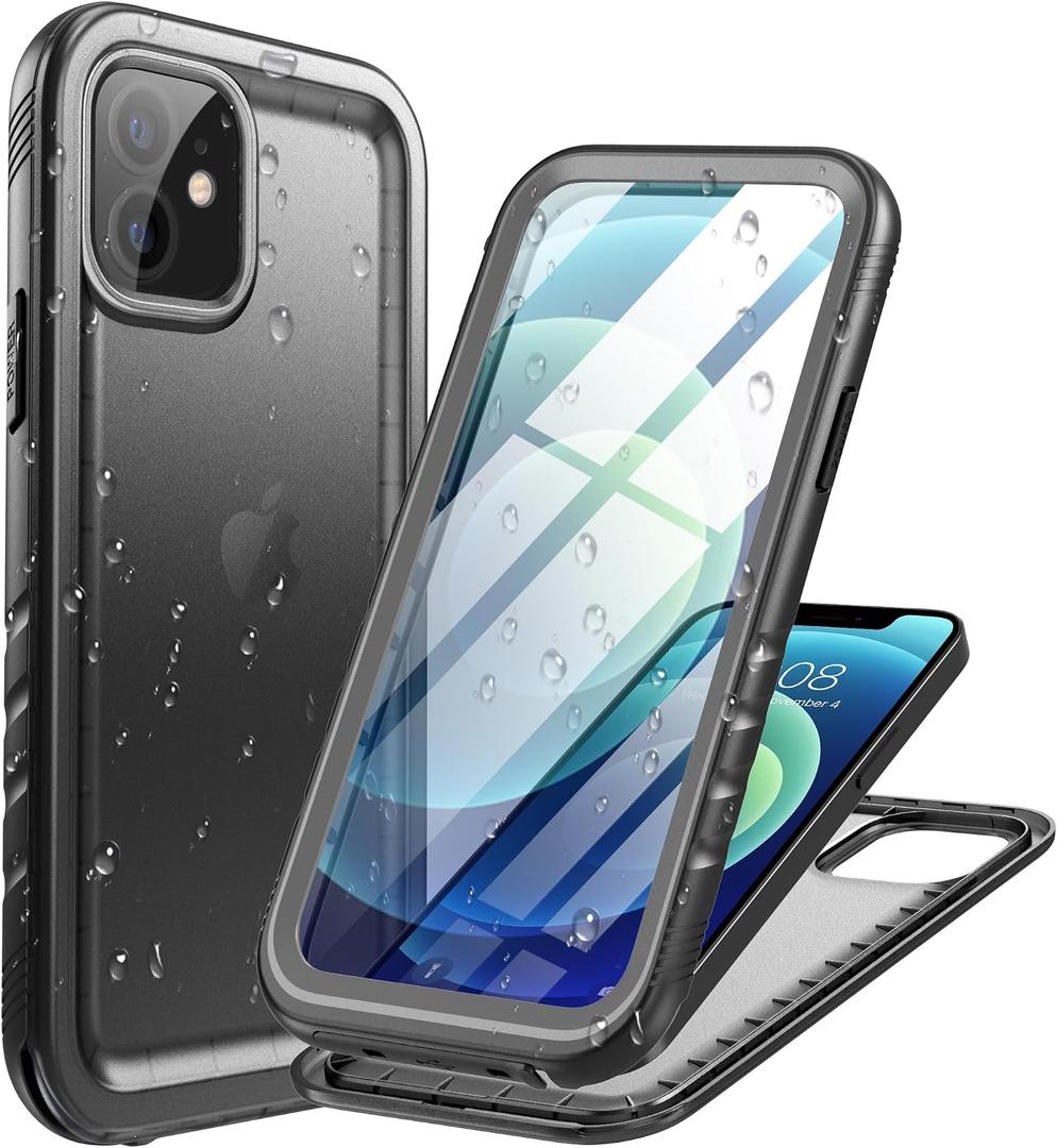 Cozycase TOP Military IP68 Waterproof Case for iPhone 12 / 12 Pro - Heavy Duty 360 Shockproof Full Body with Screen Camera Protector Double Water Dust Drop Proof Hard Rugged Tough Front Back Cover