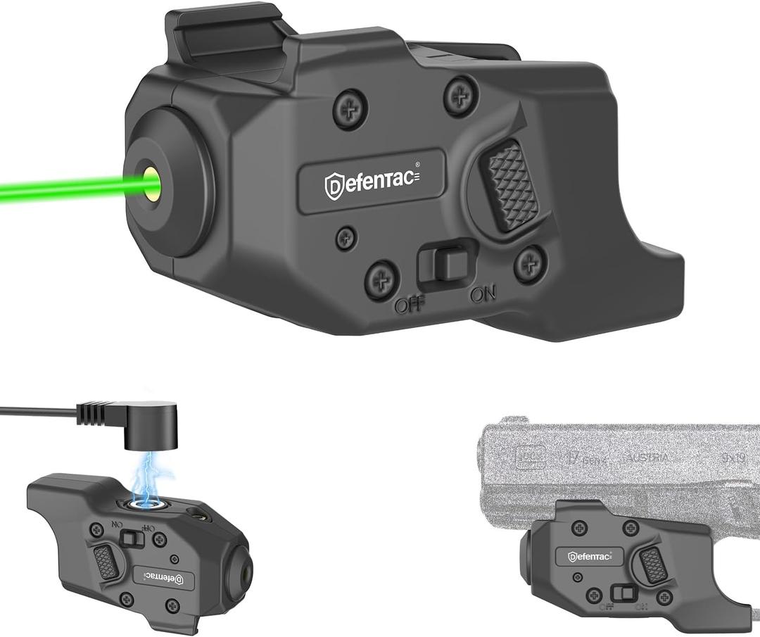DEFENTAC Green Laser Sight is Exclusive Compatible with Glock Gen3 17/19/21/22/30/31 Gen4/5 17/19/20/21/22/23/29/32/35 Only, Momentary and Strobe