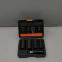 THINKWORK 1/2 Inch Drive Lug Nut Extractor Set, 5pcs Flip Wheel Lock Removal Kit, Double Ended Lug Nut Removal Tool for Stripped, Broken, Rounded Bolts, Nuts and Fasteners