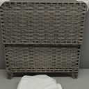Laundry Hamper with 3 Removable Liner Bags; 132L Handwoven Rattan Laundry Basket with Lid & Heightened Feet; Clothes Hamper with Side Handles; Laundry Sorter with 3 Separate Sections (Gray) (132L (25.98x13x26.57 Inches))