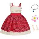 OFIHIDO Princess Costume for Girls,Princess Dress for Kids with Accessories,Halloween Costume for Girls Kids Dress Up 120