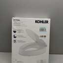 KOHLER 25875-0 Hyten 3" Height, Elevated Soft Close Elongated Toilet Seat, Contoured Seat with Grip-Tight Bumpers, Quick-Attach Hardware, No Slam Toilet Seat, White