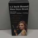 Round Hair Blow Dryer Brush - 1.2 Inch Ceramic Barrel Hair Dryer Brush for Short/Middle Hair, One Step Drying, Volumizing, Straightening and Styling, Negative Ionic Dryer Brush (Black-Golden, 1.2)