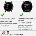 Leather Band Compatible Garmin Venu 2 45mm, Venu 3 Watch Bands, Top Genuine Leather Watch Straps Wristband for Garmin Vivoactive 4/Forerunner 570(47mm)/255/265 Men and Women (Dark Brown)