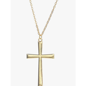 FVCENT Gold Cross Necklace Men's and Women's Jewelry Alloy Chain Pendant Party Clothing Accessories Role Playing Dress Up (Golden)