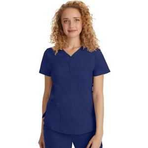 Healing Hands Scrubs for Women Y-Neck Jane Modern Fit, Triple Stitch Detail, 2 Pockets, 2-Way Stretch & Shirttail Hem - 2167 (Medium)