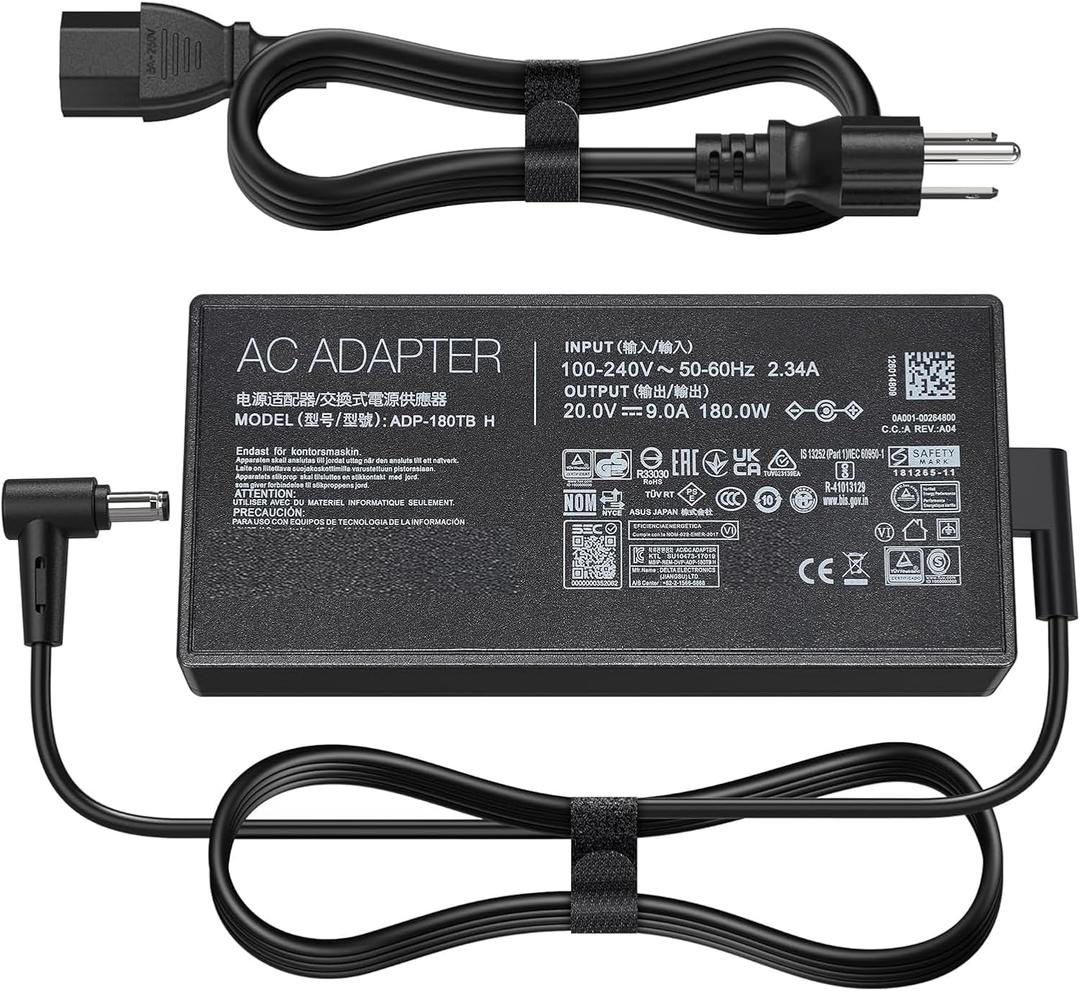 ASUS 180W AC Adapter Charger for ROG Zephyrus G14 G15 GA502 GA401, TUF Gaming A15-FA506 A17-FA706, Zenbook Pro14 - 20V 9A, 6.0x3.7mm, ADP-180TB H