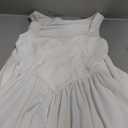 YMDUCH Women's Summer Sleeveless Square Neck A-line Ruffle Hem Mini Tank Dress with Pockets White S