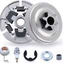 Chainsaw 7pcs Kit Sprocket Clutch Drum 3/8" for Stihl 017 018 021 023 MS170 MS180 MS210 MS230 MS250 Replacement Parts with Needle Bearing Washer E-Clip Worm Gear for 1123 640 2003, 1123 640 2073
