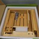 Bamboo 3 Tier Fruit Basket Stand for Kitchen Counter, Tiered Wooden Large Countertop Vegetable Fruit Holder with Banana Hook, Natural