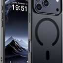 SUPFINE Magnetic for iPhone 17 Pro Case (Compatible with MagSafe)(Military Grade Drop Protection) Translucent Matte Shockproof with Anti-Fingerprint Phone Cover,Black