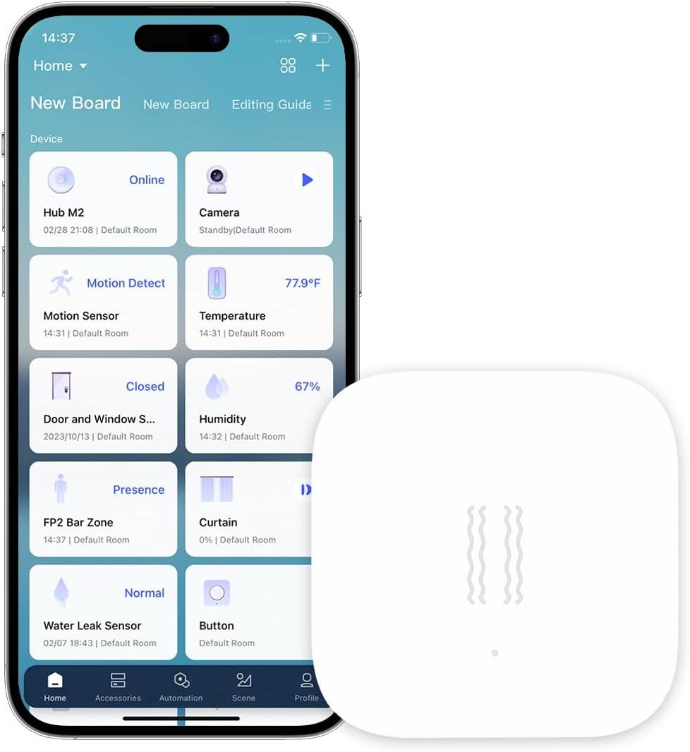 Aqara Zigbee Vibration Sensor, Wireless Mini Glass Break Detector for Alarm System, Home Automation, Requires Aqara Hub (not 3rd-Party), Compatible with Apple HomeKit, Alexa, IFTTT, Home Assistant