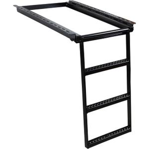 Buyers Products 5233000 Black 3 Rung Retractable Truck Step, Heavy Duty Non Slip Truck Bed Ladder Step for Trucks, Trailers, Semis, Powder Coated Steel, Slide In Storage, Bolt On or Weld On Install