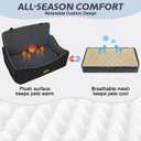 JOEJOY Dog Car Seat for Medium/Large Dogs - Reversible Dual-Sided Travel Dog Car Bed with Memory Foam, Washable Pet Booster Seat for Dogs up to 55 lbs or 2 Small Dogs, 2 Safety Leashes, Dark Grey