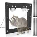 Raccoon One Way Eviction Door, Raccoon Trap Live Catcher, The Raccoon Trap Contactless Excluder for Attics, Under Decks, and Chimneys, DIY Installation(with 8 Tie Tapes), 8.3x10.6 IN
