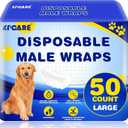 XPCARE 50 Count Disposable Male Dog Diapers, Male Dog Wraps,Super Absorbent Leak-Proof Fit (Large)