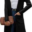 MAKABO Women's Long Cardigans Lightweight, V Neck Knit Button Front Sweaters with Pockets Trendy Outfits for Business Casual (X-Large, Black-hooded)