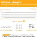 VANoopee 16FT H Track Lghting Rails H Type Track Light Rails White H Track Rail Kit, End Caps & Live End Feed Connector Included, Compatible with Single Circuit 120V H Style Track System & Track Heads