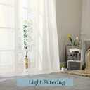 OWENIE Sheer Curtains 96 Inch Length, Elegant Sheer Curtains for Bedroom, Window Voile Sheer Curtain Panels/Drapes/Treatment for Living Room, 2Pcs, Each 42" W x 96" L, Ivory
