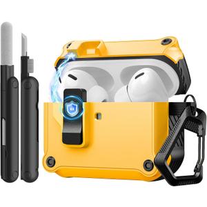 TiMOVO Hard Case for Airpods Pro 3 (2025) with Secure Lock Clip, Yellow