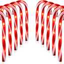 Christmas Candy Cane Lights, Candy Cane Lights Christmas Decorations Outdoor for Yard,Garden(10Inch), 10Pack (Red)