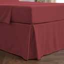 Mellanni Bed Skirt King Size - Bed Skirting - 15-Inch Tailored Drop Pleated Dust Ruffle - Hotel Luxury Bedding - Wrinkle, Fade, Stain Resistant - 1 Bedskirt (King, Brick Red)