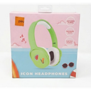 Icon Headphones. Comfortable Padding. High-Quality Sound. Cute Icon Feature. Green