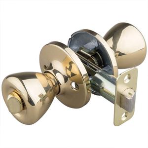 EZ-FLO 57868 Reversible Tulip-Style Privacy Door Lockset, Polished Brass