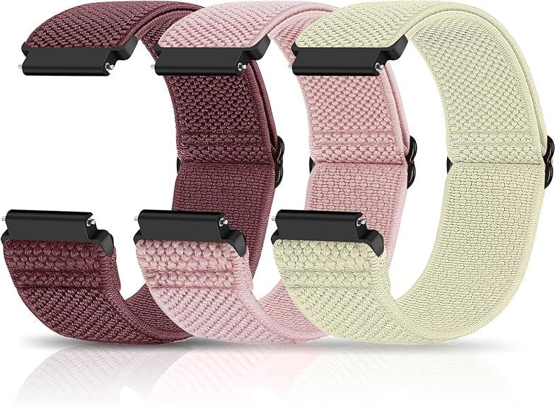 Compatible with 16mm 18mm 19mm 20mm 22mm 24mm Watch Bands Quick Release Replacement Wristband,Adjustable Stretchy Nylon Solo Loop Straps Fabric Braided Sport Elastic Bands for Men Women