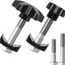 2 Sets Drive Walker Parts Replacement Knobs Kits, Compatible with Various Foldable Rollator Models (Includes 1.34" and 1.73" M6 Screw Rods, 0.75" Half-Round Washers, Cross and Star-Shaped Knobs)