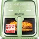 Gourmia 8 Qt Air Fryer, 8 Presets with Digital Display, FryForce 360 Technology, Easy View Window & Interior Light, Dishwasher Safe Basket, Green