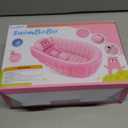Inflatable Baby Bathtub Infant Anti-Slip Bath Seat Pool with Air Pump Travel Camping Portable Toddler Bath Tub Age 0-5 Years Old (Pink)