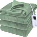 Sunbeam Royal Ultra Fleece Heated Electric Blanket Full Size, 84" x 72", 12 Heat Settings, 12-Hour Selectable Auto Shut-Off, Fast Heating, Machine Washable, Warm and Cozy, Matcha