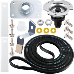 PartsBroz WE03X29897 WE12M29 Dryer Belt & Drum Bearing WE25M40 & WE1M504 Glide Slides for GE DBXR463ED2WW DHDSR46EE1WW DBSR453EB2WW DBXR463ED1WW DCVH680EJ1WW DBLR333EG5WW DBLR333GE1WW DBSR453EB3WW