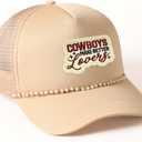 3 x Cowboys Make Better Lovers Patch 3 Inches Funny Western Cowboy Cowgirl Country Music Humor Iron On/Sew On Embroidery Fabric Applique Patches for Trucker Hats Clothes Backpack DIY Accessories