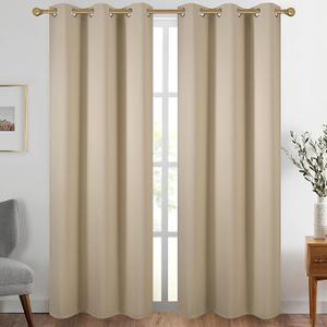 Blackout Curtains for Bedroom 80 x 150 Thermal Insulated Material Curtains & Drapes - Door Curtains 2 Panels for Bedroom, Kitchen, Beige