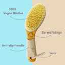 Dry Brushing Body Brush for Lymphatic Drainage-Vegan Dry Brush with Contoured Non-Slip Handle +Wood Therapy Massage Tools. Maderoterapia Kit, Gua Sha, Anti-Cellulite, Body Sculpting, Sensitive Skin